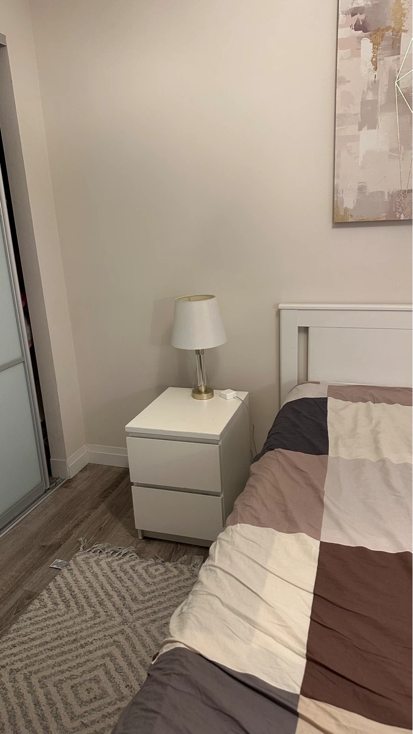 ikea white queen bed with bedstorage FREE SIDE TABLE LIGHT - photo 4