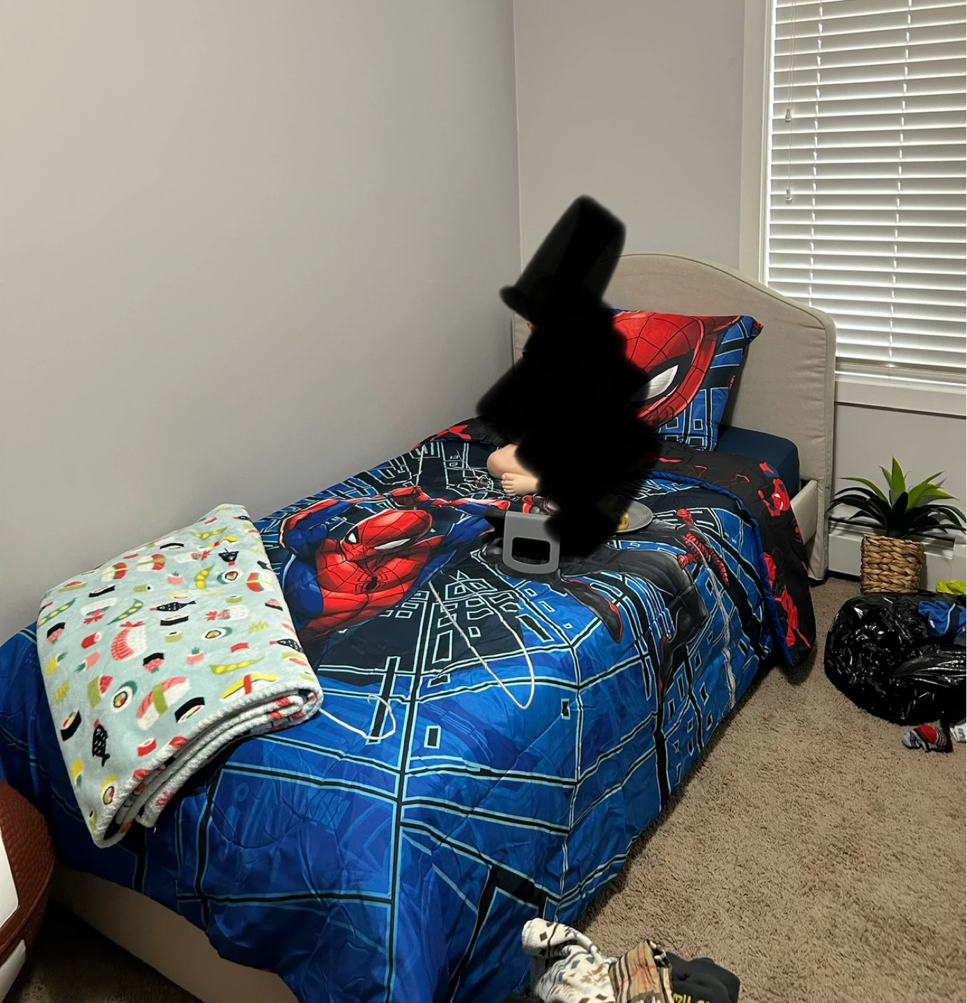 Twin bed + mattress + Spider-Man bed set - photo 2