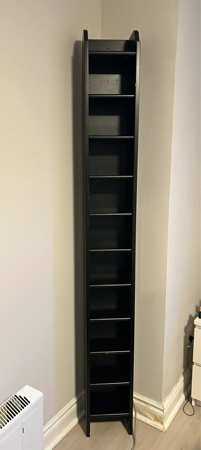 Black Tall Narrow Shelf/Display Shelf