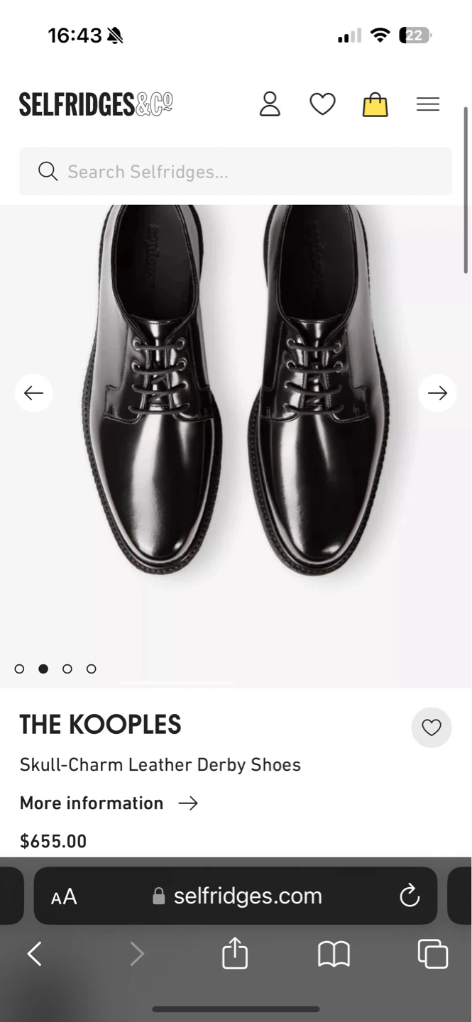 Made in Portugal - New - The Kooples Black Shiny Dress Shoes