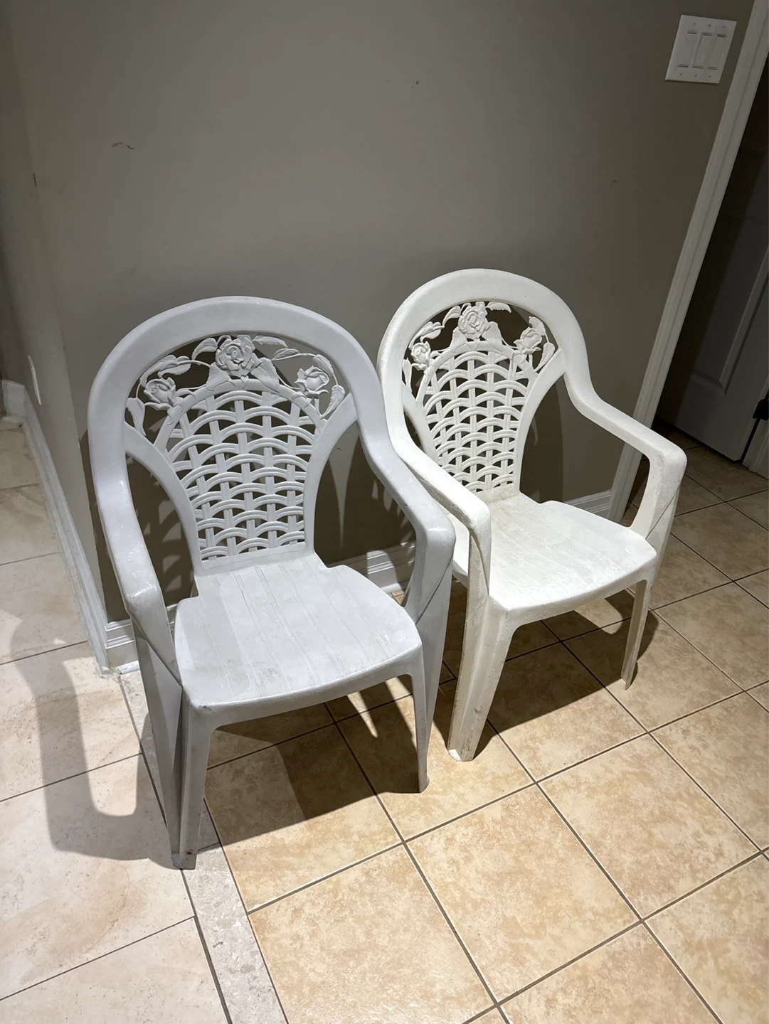Pair of Plastic Patio Chairs