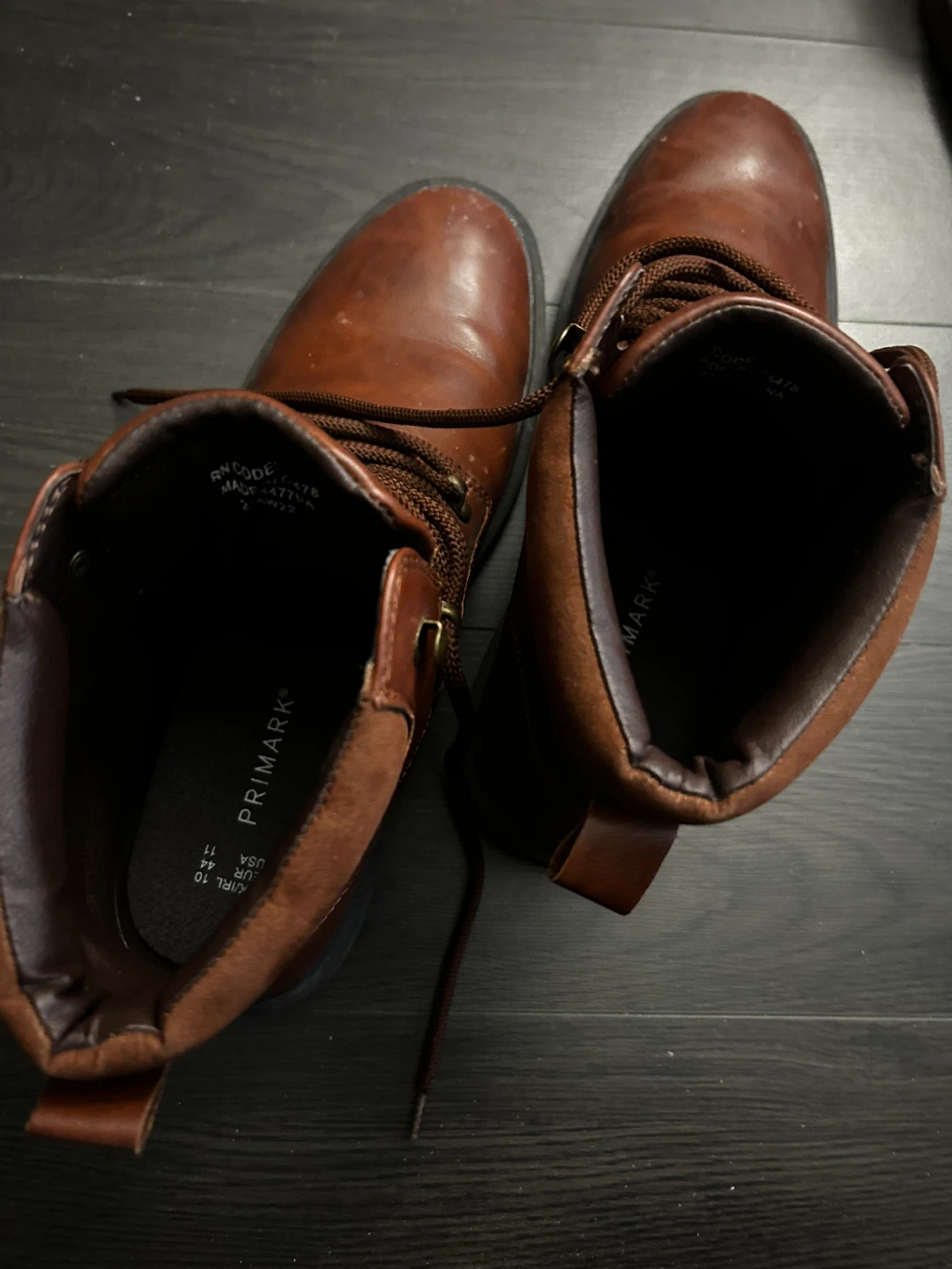 Primark Brown Lace-Up Men’s Boots UK 10 and US 11 - photo 3