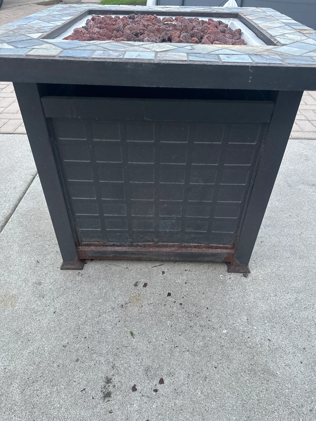 Square Tile Top Gas Fire Pit with Lava Rocks - photo 5