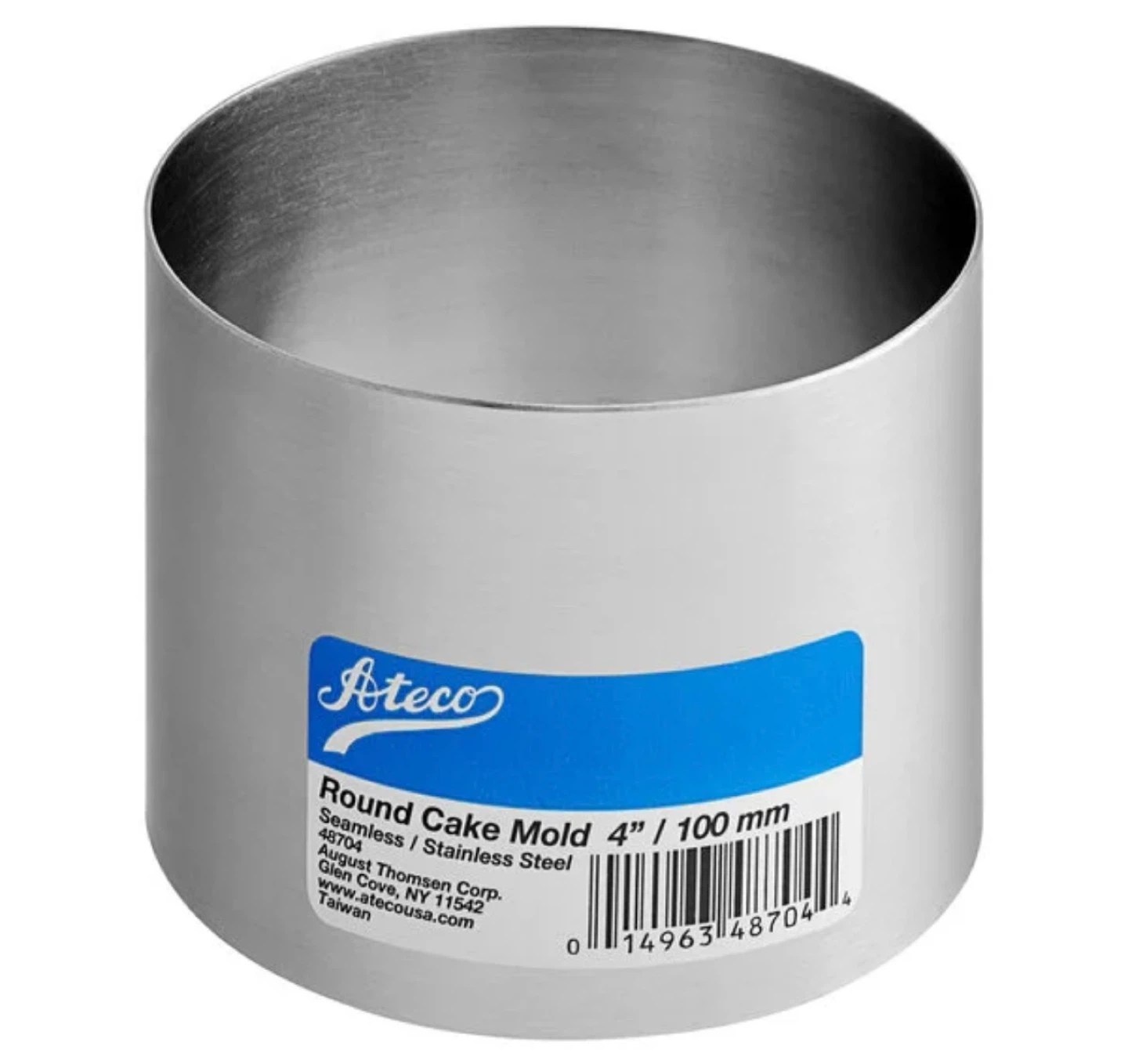 Ateco Round Cake Mold 4" / 100 mm Stainless Steel