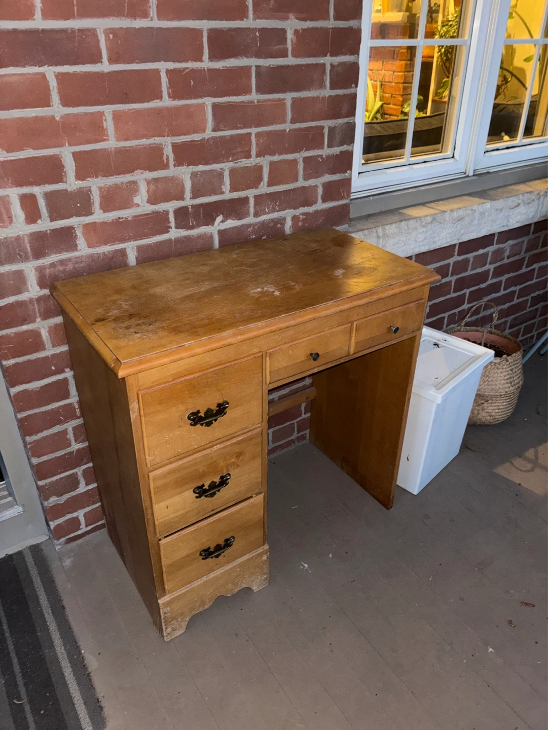 Wooden Writing Desk with Drawers