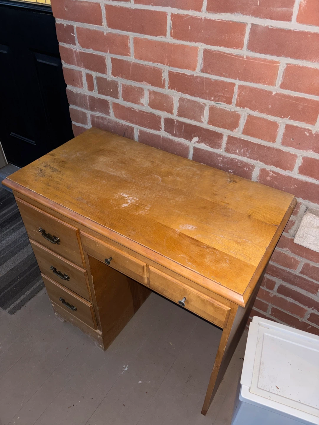 Wooden Writing Desk with Drawers - photo 2