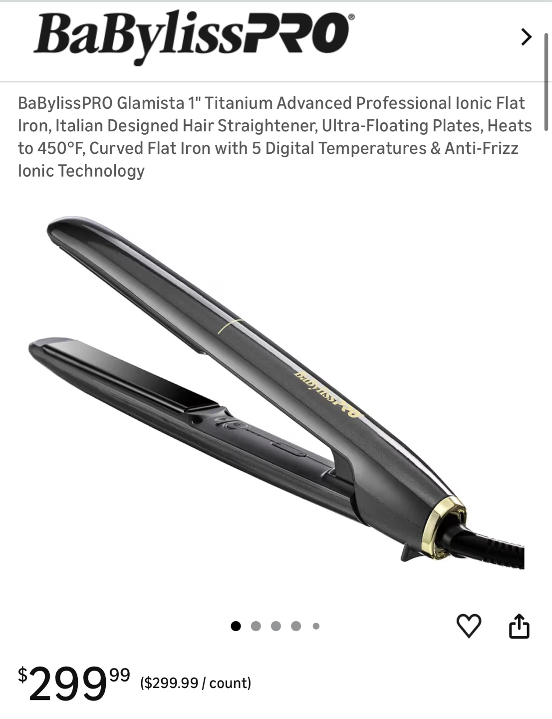 BaBylissPRO Glamista 1" Ionic Flat Iron New - photo 2
