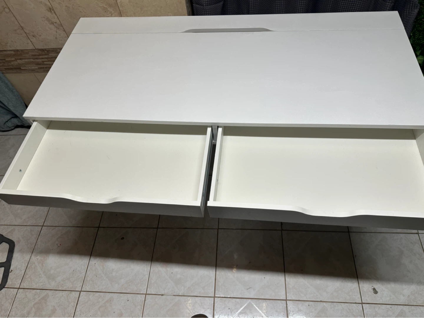 Modern IKEA White Desk with Dual Drawers - photo 3