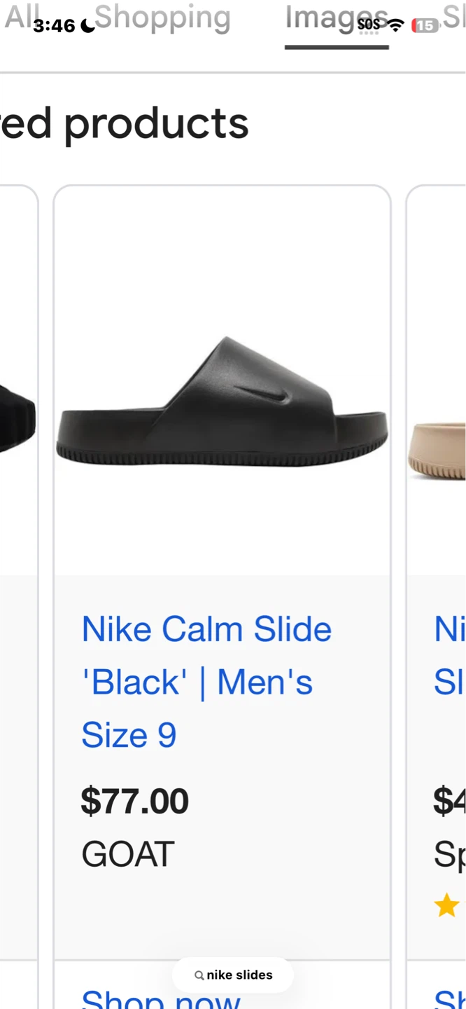 Nike Calm Slides - Black - Men's Size 9 - photo 2