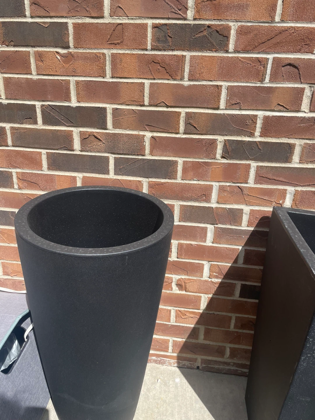 Tall Square brown  Planter Pot, one circular