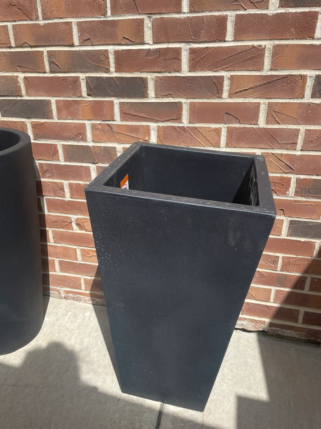 Tall Square brown  Planter Pot, one circular - photo 2