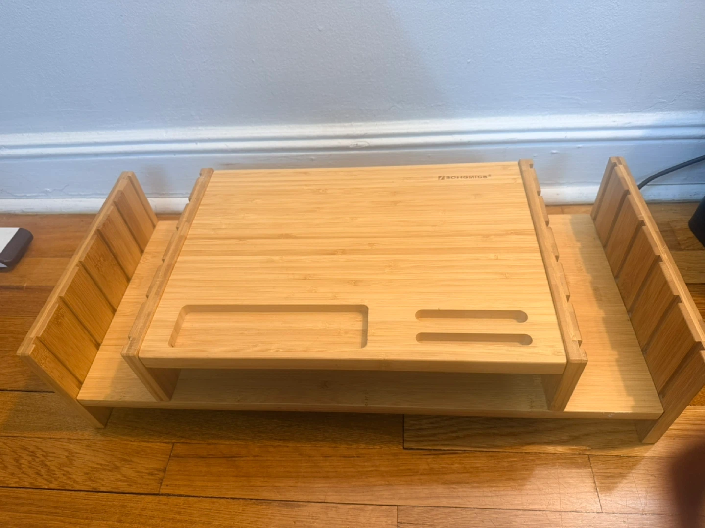 Bamboo Monitor Stand with Storage - photo 2