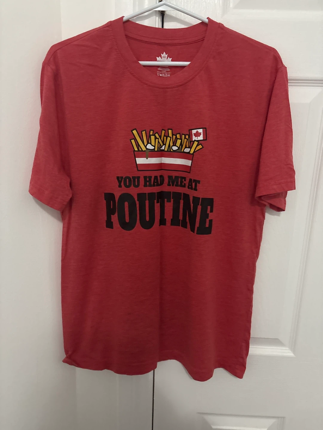 Red "You Had Me At Poutine" T-Shirt Size L