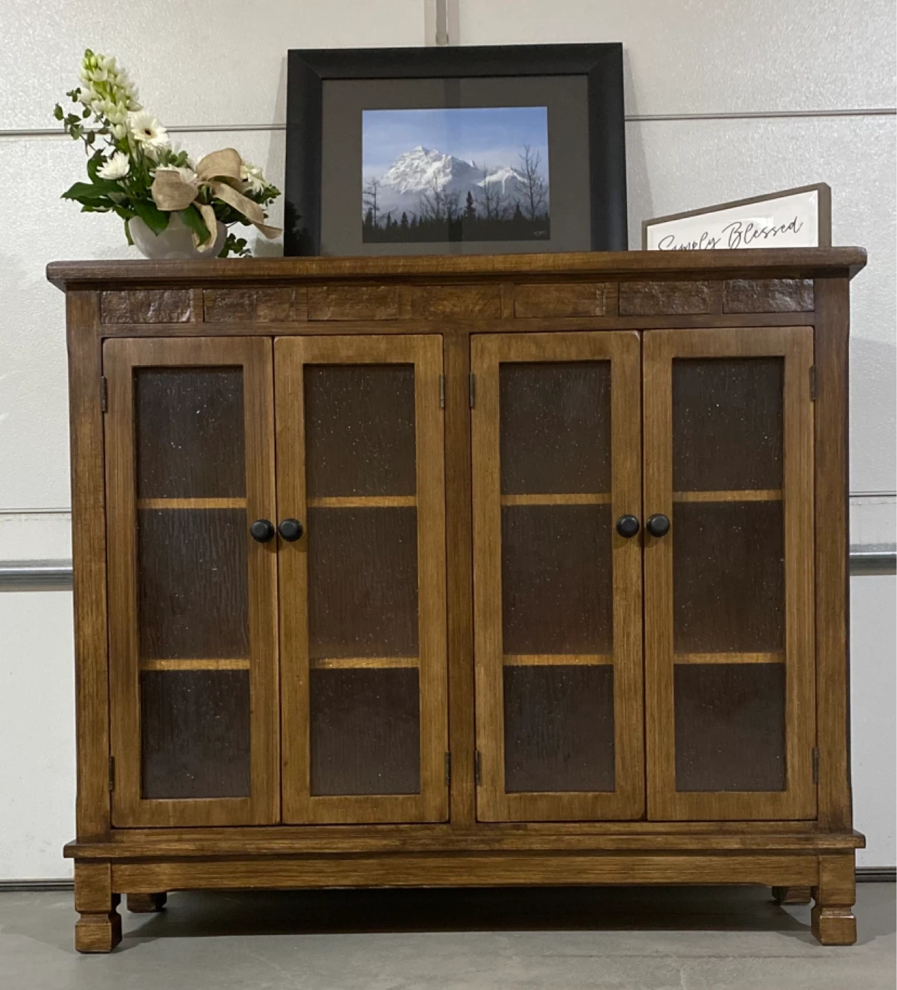 Solid Oak Cabinet/ Sideboard Pottery Barn Finish