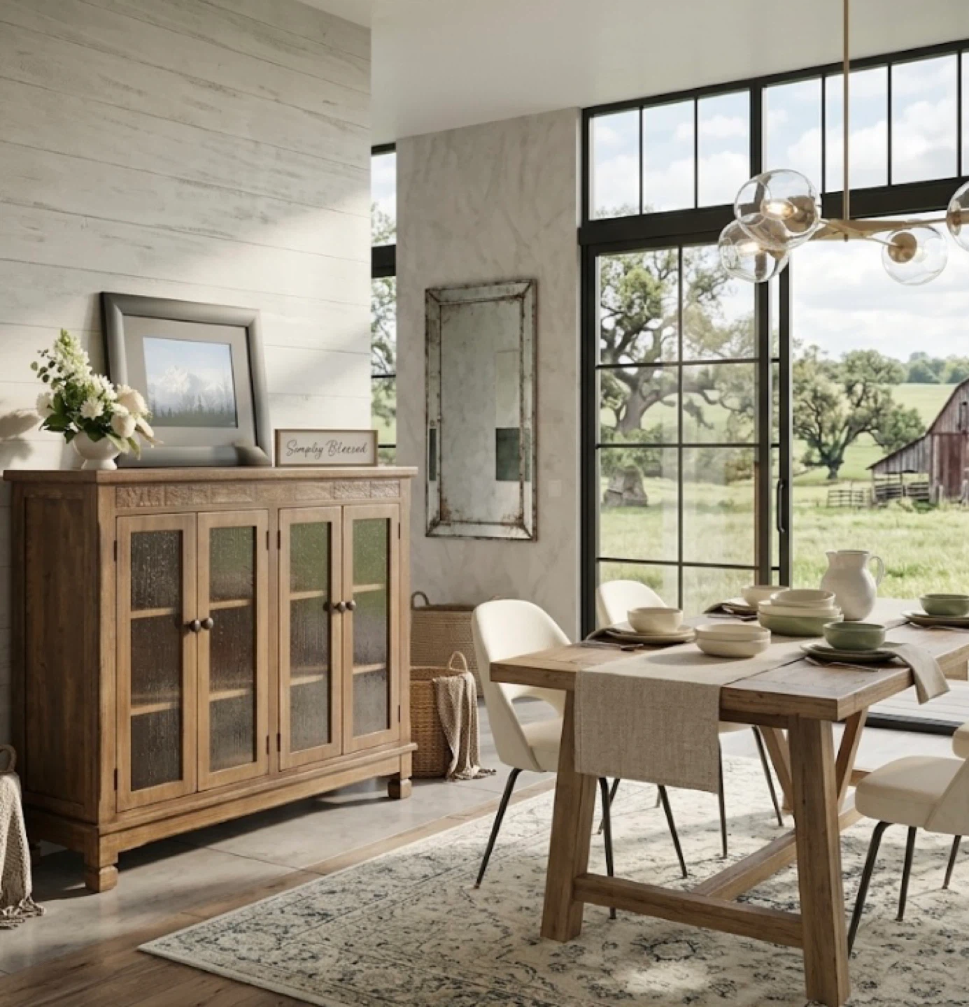 Solid Oak Cabinet/ Sideboard Pottery Barn Finish - photo 2