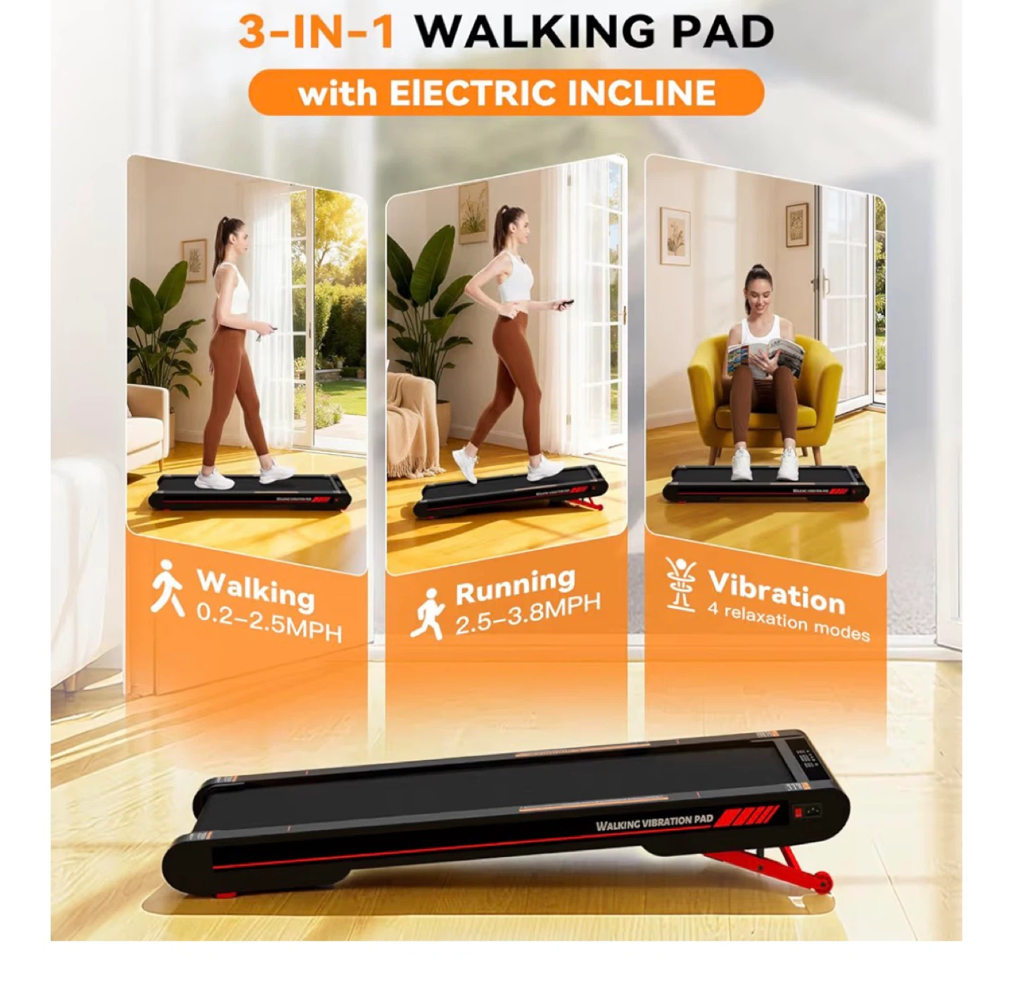 3-in-1 Walking Vibration Pad with Electric Incline - photo 3