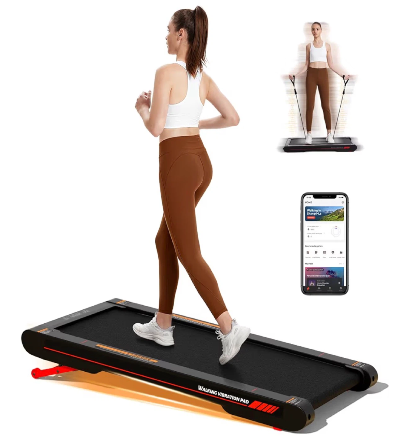 3-in-1 Walking Vibration Pad with Electric Incline