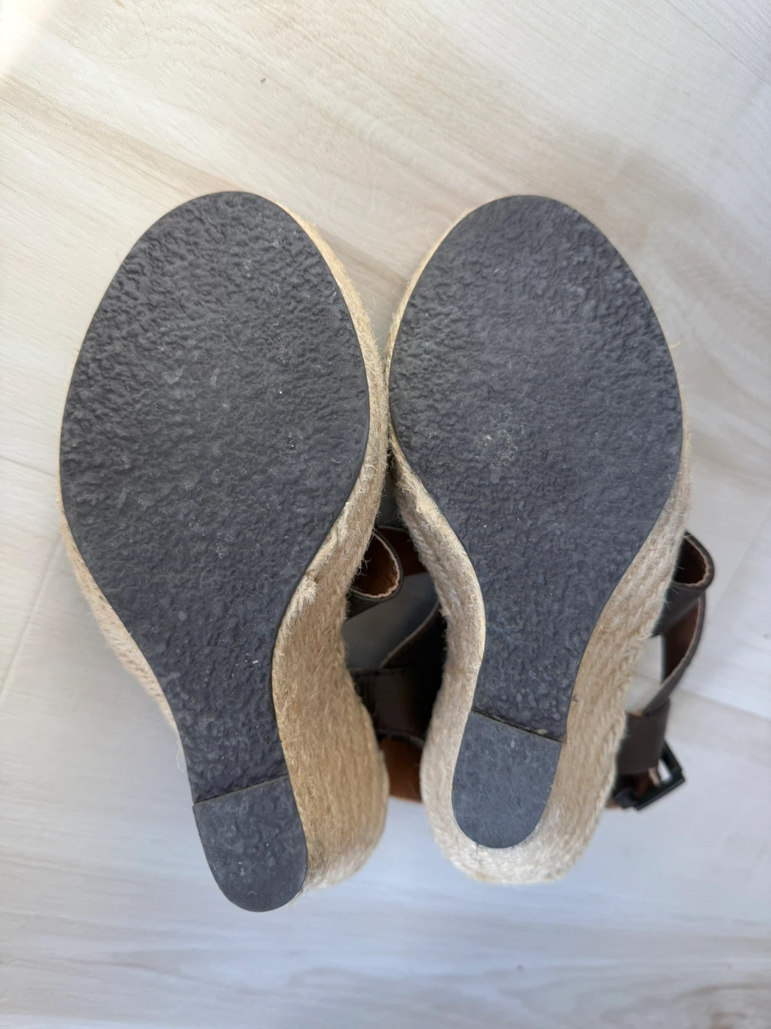 Zara Woman Brown Leather Espadrille Wedge Sandals - photo 4