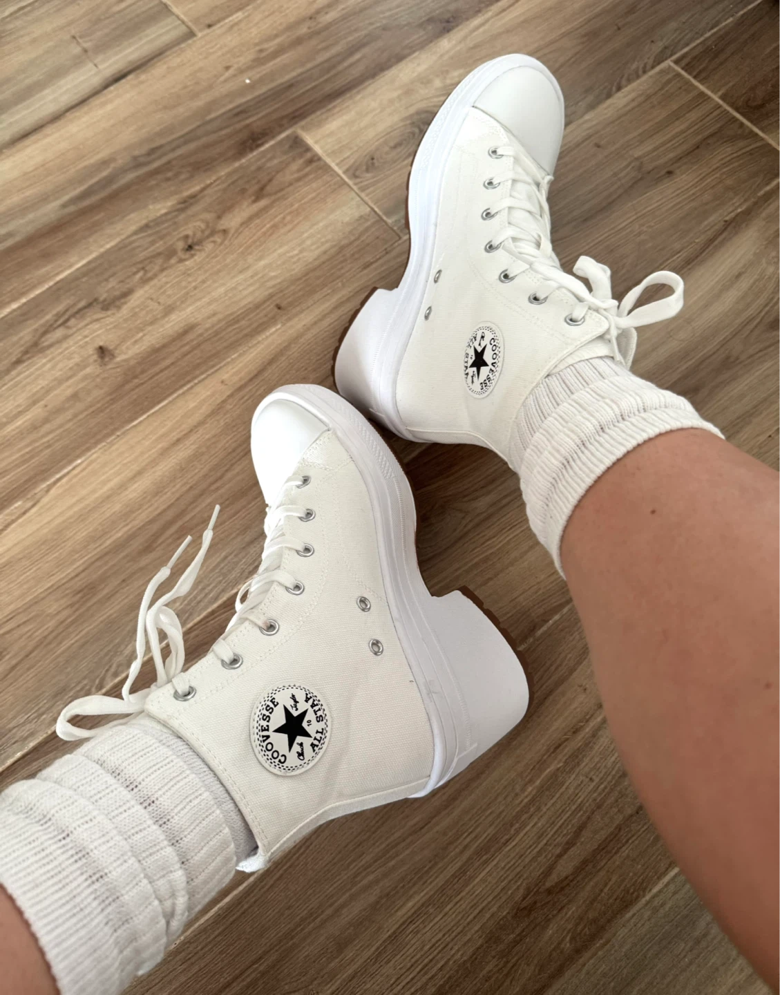Chuck Taylor Platform High Top White Sneakers - photo 4