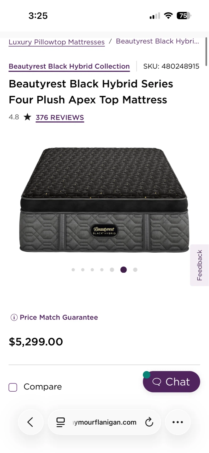 Beautyrest Black Hybrid Series Four Plush Apex Top Mattress