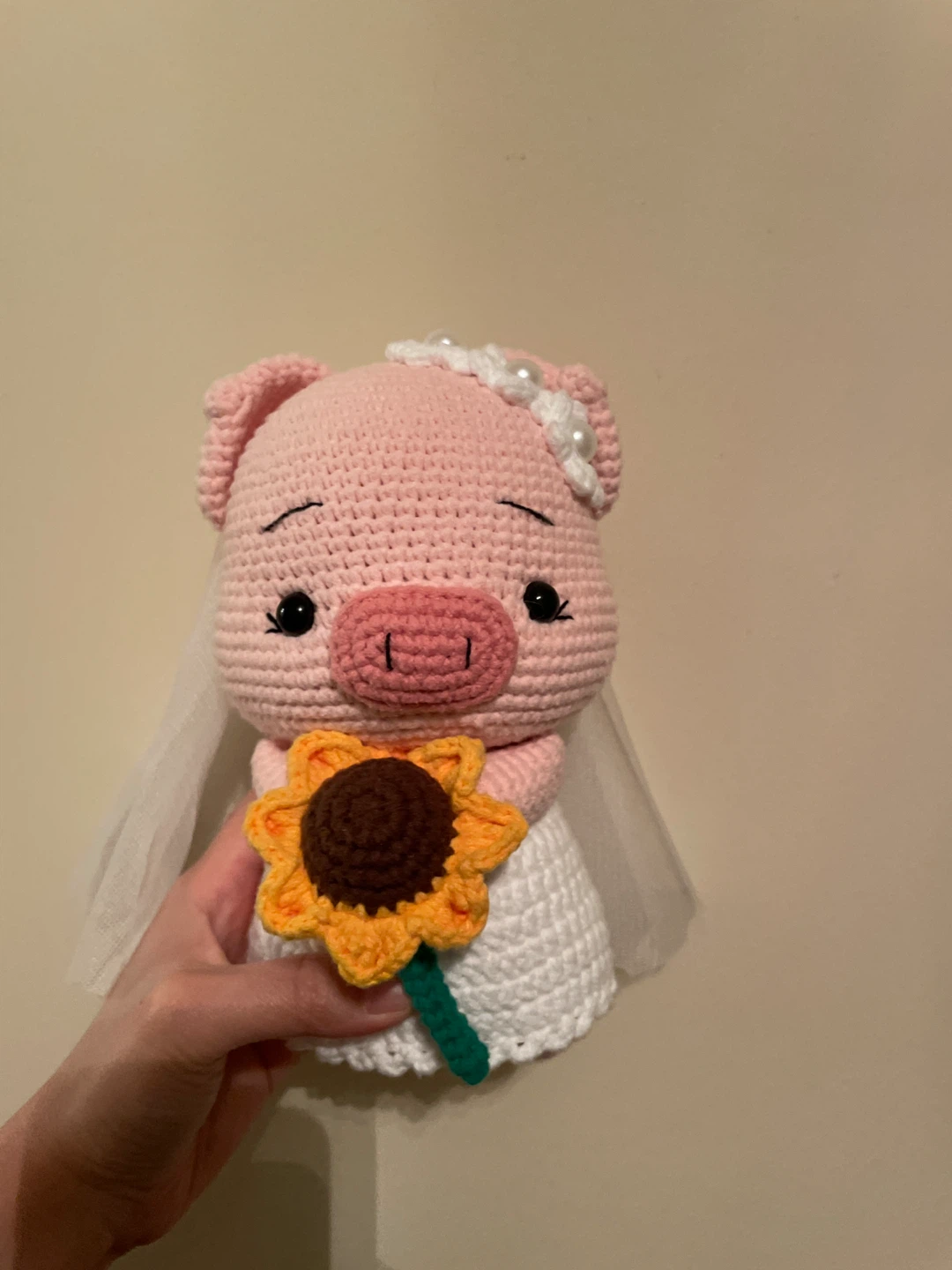 Crocheted Pig Couple Wedding Cake Toppers - photo 2