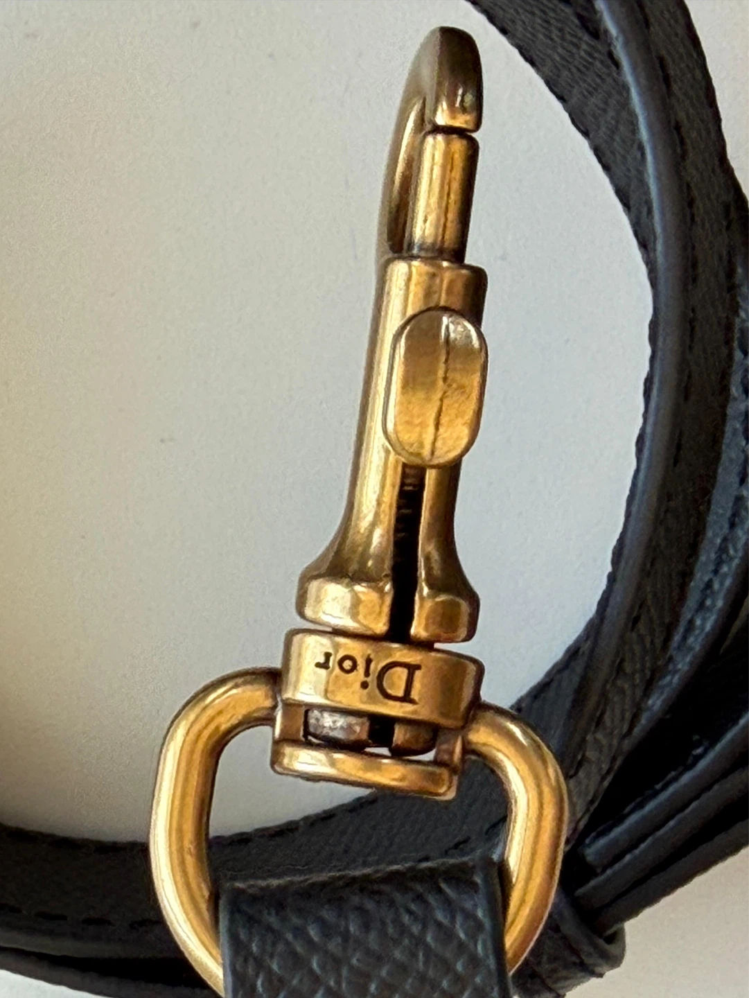 Black Leather Saddle Bag with Gold - photo 4