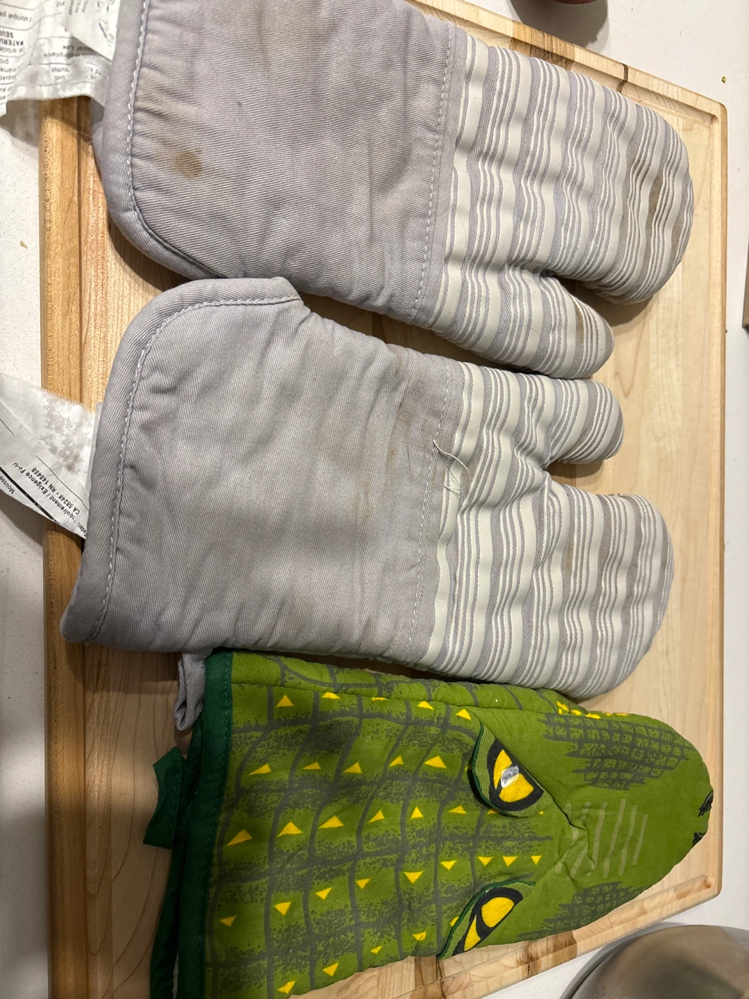 Oven Mitts - Striped and Crocodile