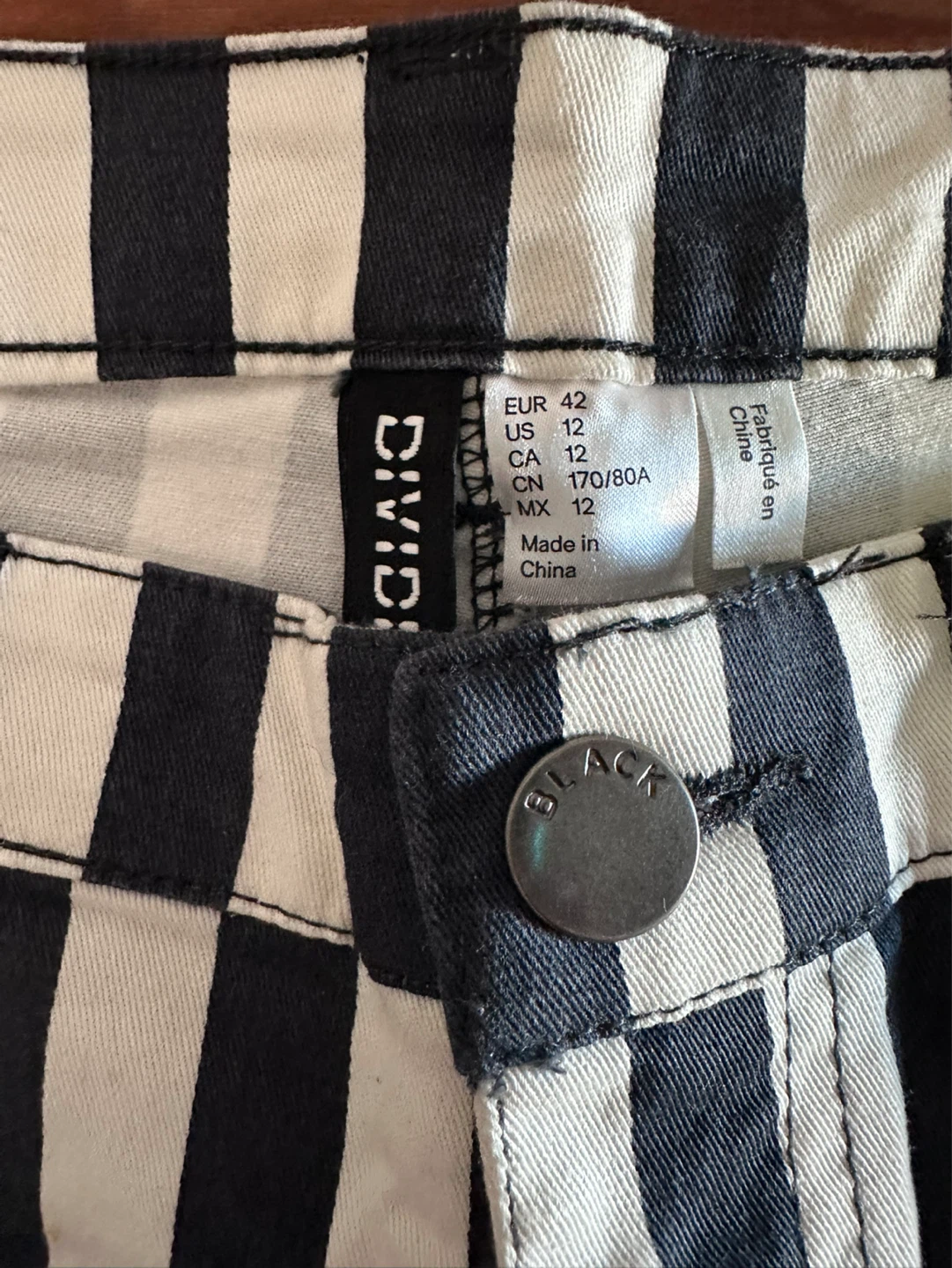 Divided H&M Black and White Striped Jeans - Size 12 - photo 3