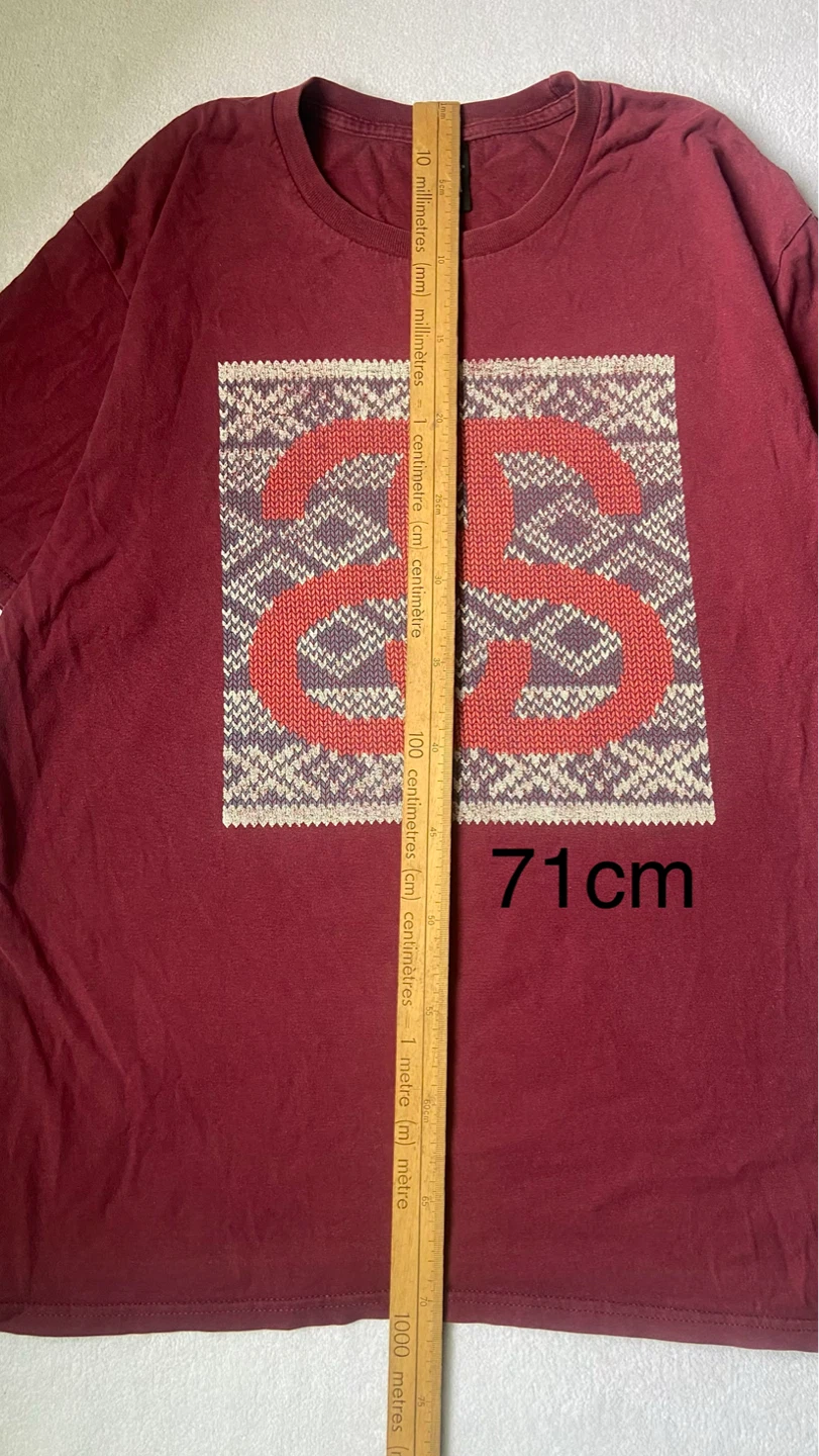 Stüssy T-Shirt Burgundy with Graphic Print - photo 4