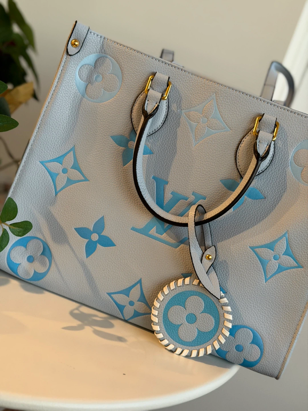 Women’s Monogram Tote Bag - Light Blue