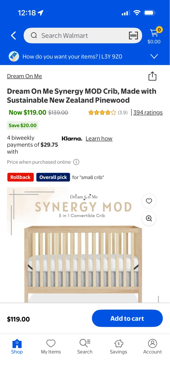 Dream On Me Synergy Mod 5 in 1 Convertible Crib