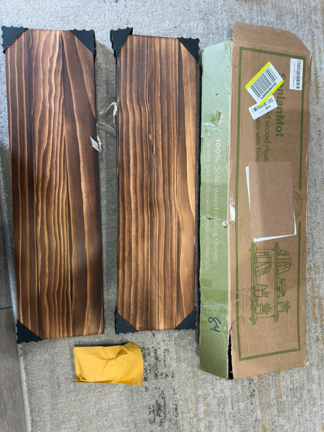 SenlanMot 2 Pack Solid Wood Floating Shelves - 24 Inch Walnut - photo 4