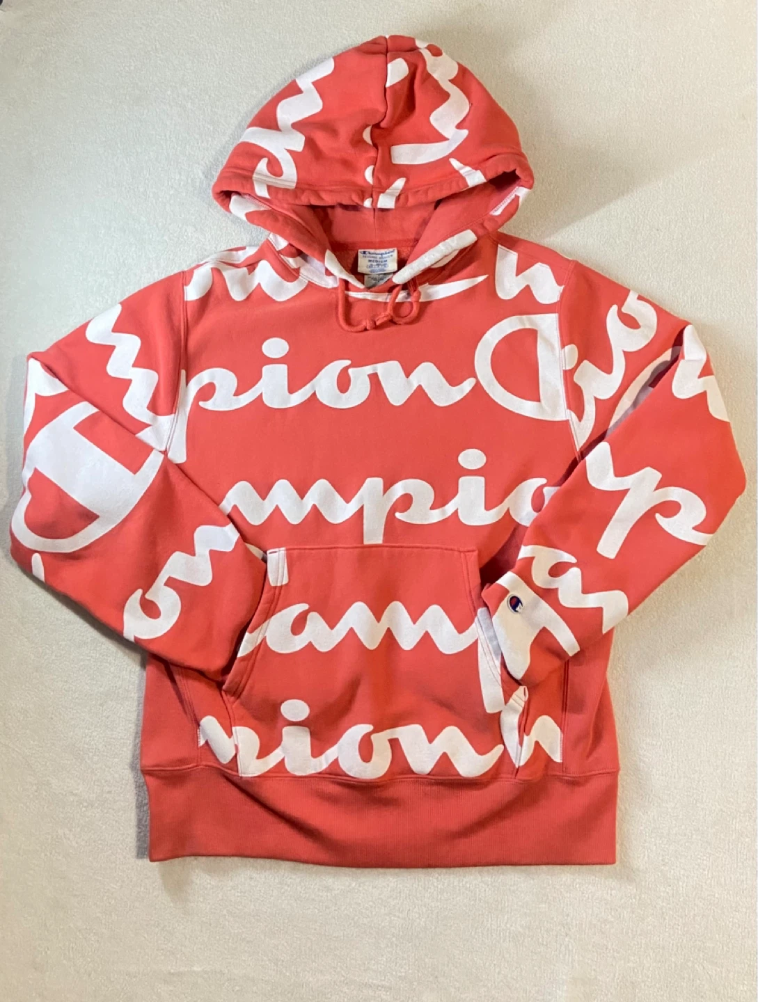 Champion Reverse Weave All Over Logo Hoodie
