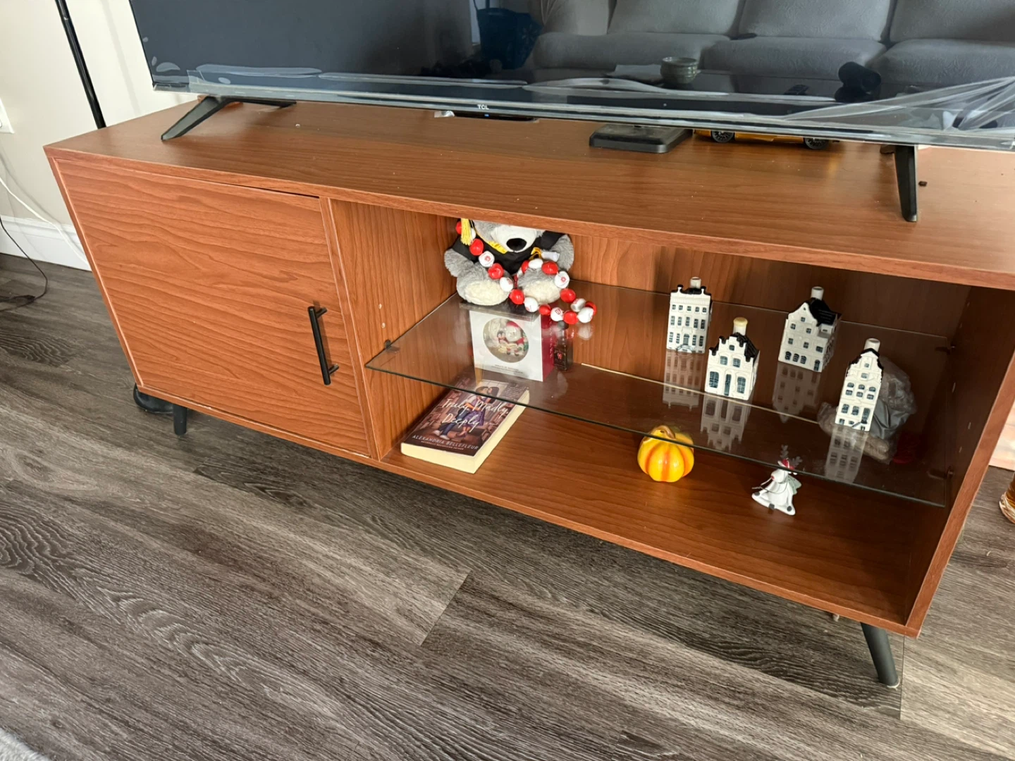 Brown TV Stand with Storage