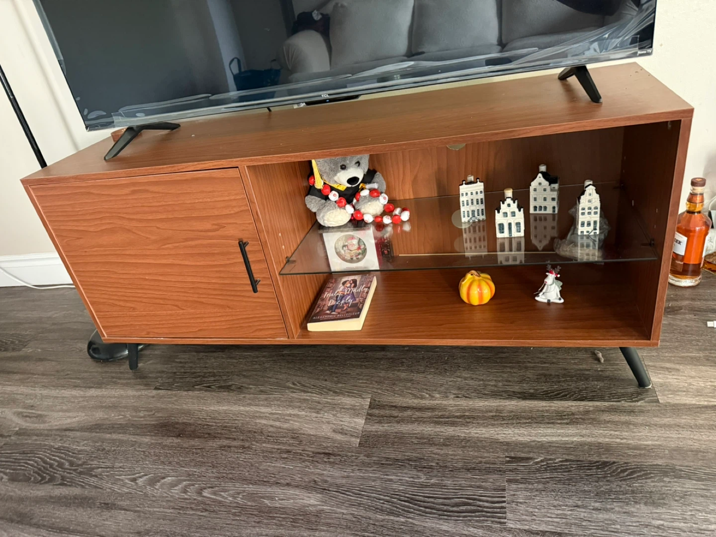 Brown TV Stand with Storage - photo 2