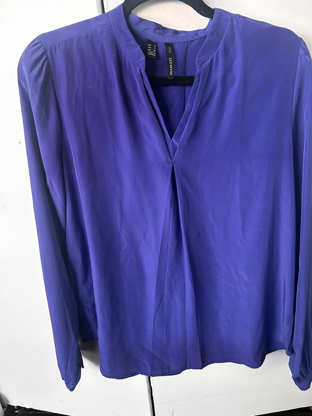 Mango Women's Purple Long Sleeve Blouse Size S