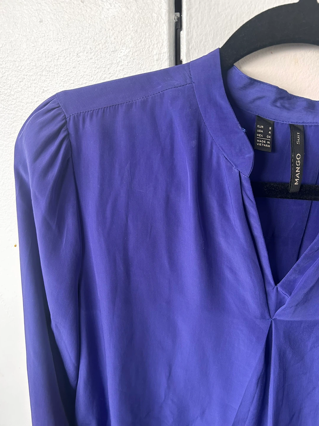 Mango Women's Purple Long Sleeve Blouse Size S - photo 2