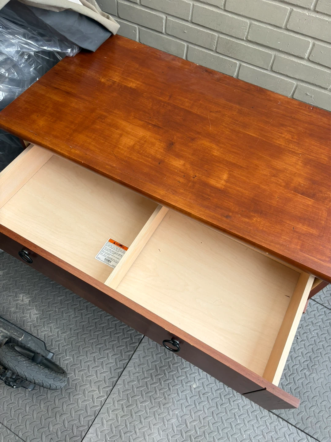 Wooden Entertainment Console with Drawer - photo 4