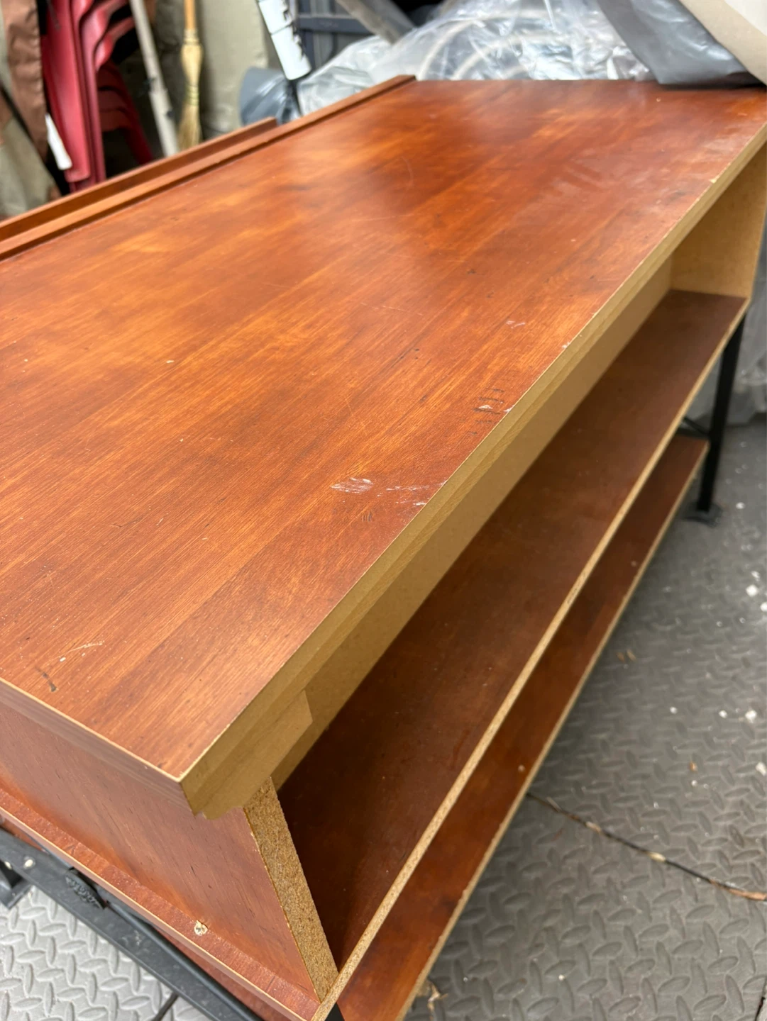 Wooden Entertainment Console with Drawer - photo 2