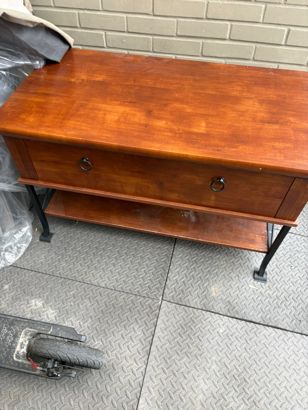 Wooden Entertainment Console with Drawer