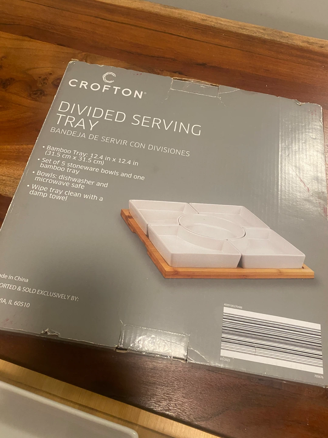 Crofton Divided Serving Tray with Bamboo Base - photo 2