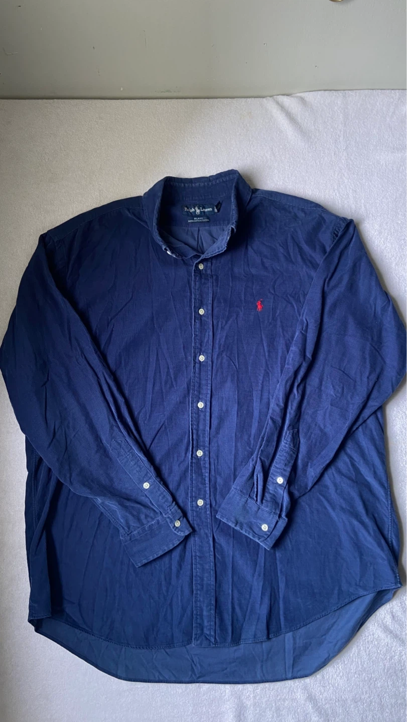 Ralph Lauren Corduroy Button-Up Shirt - Navy Blue