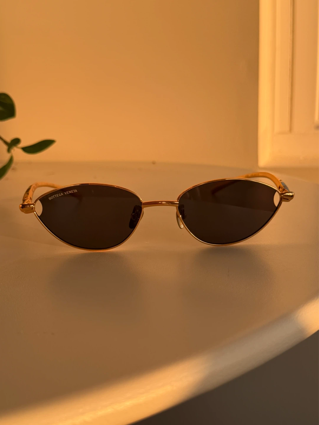 Gold Oval Sunglasses with Case - photo 2