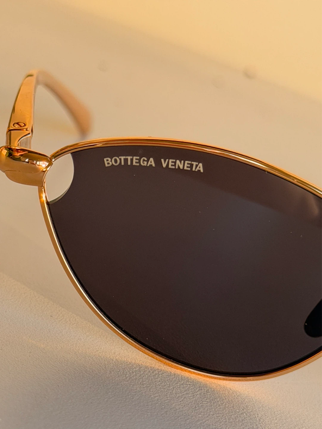 Gold Oval Sunglasses with Case - photo 3