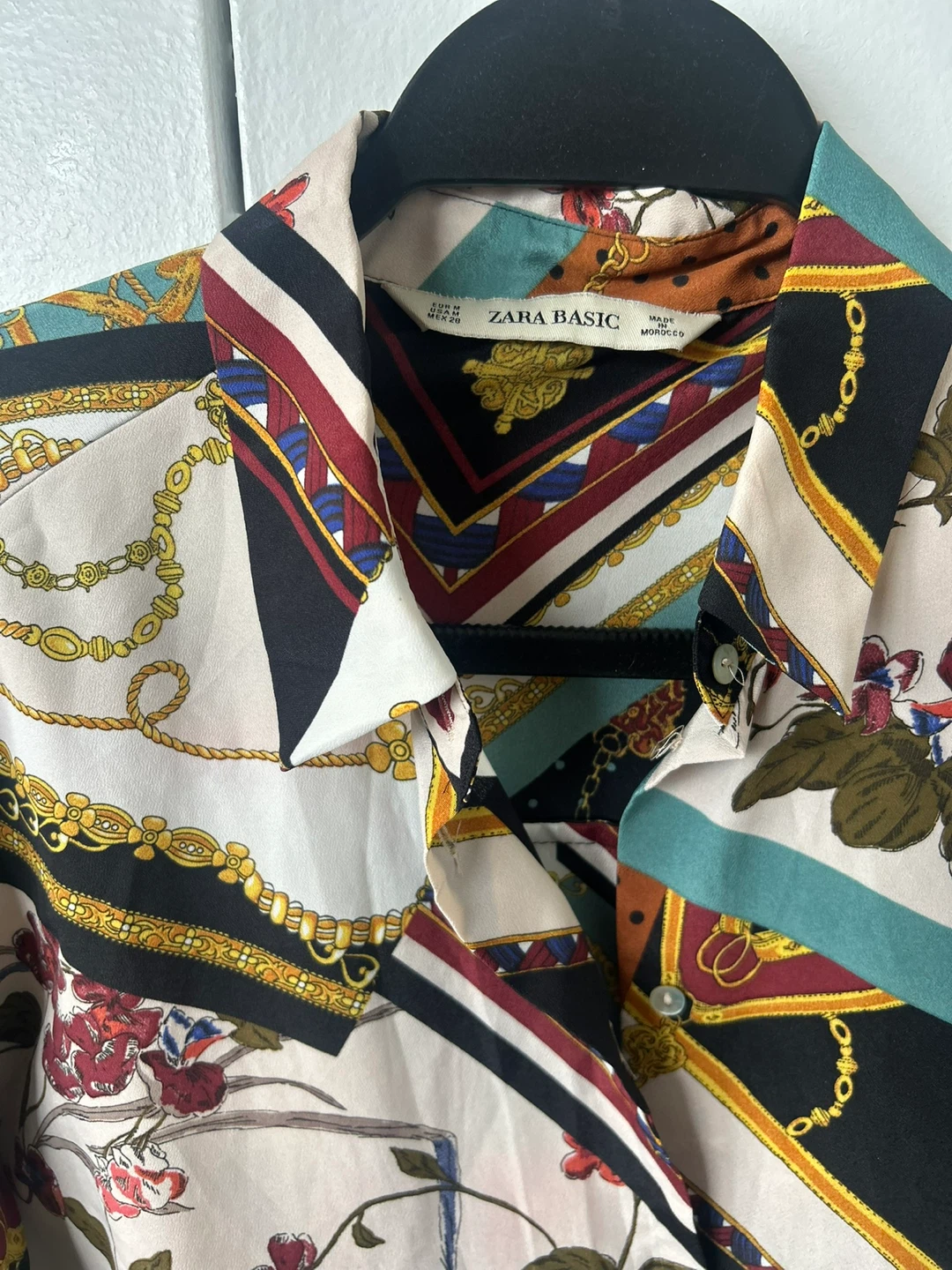 Zara Basic Women's Printed Button-Up Shirt Size M - photo 2