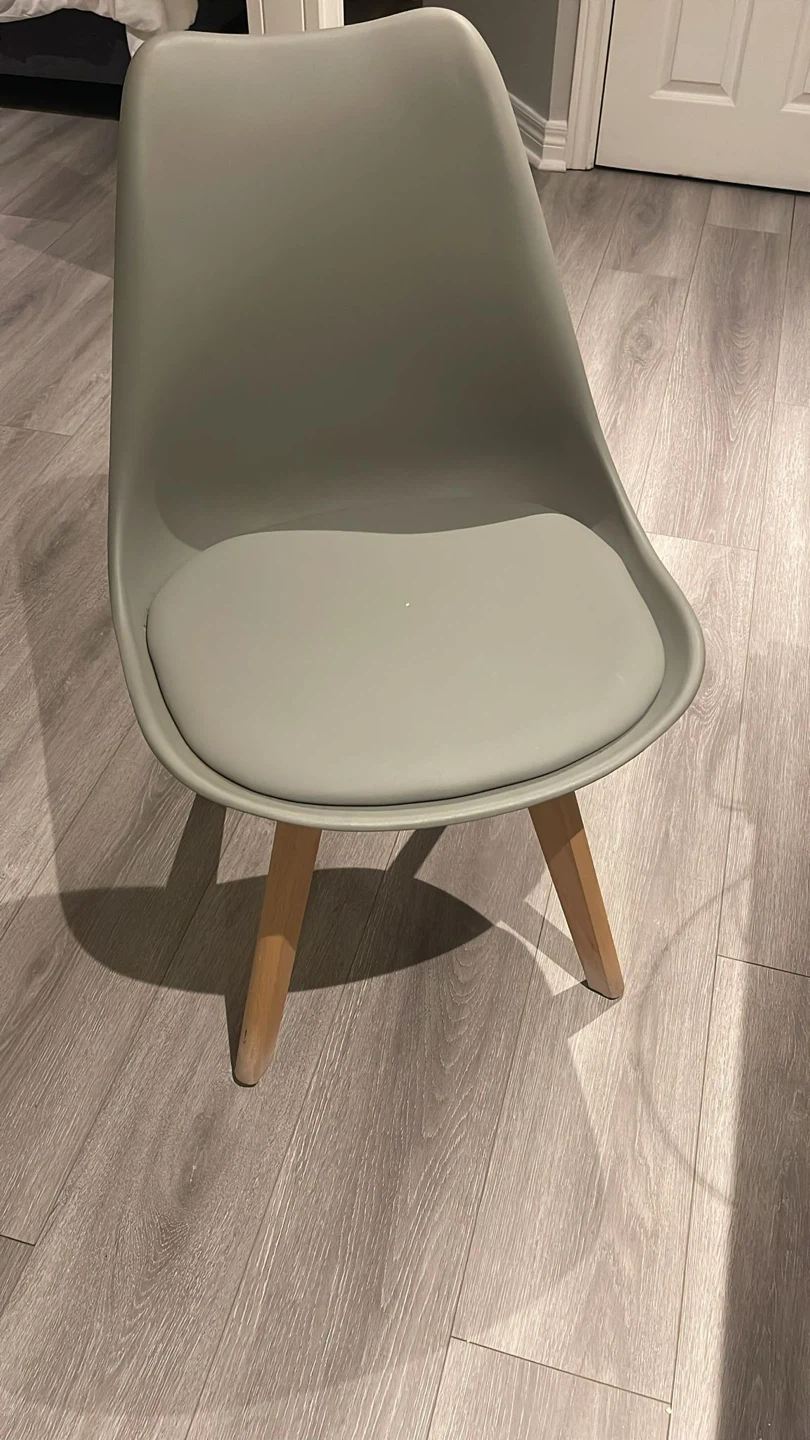 Grey Dining Chair with Wooden Legs 2