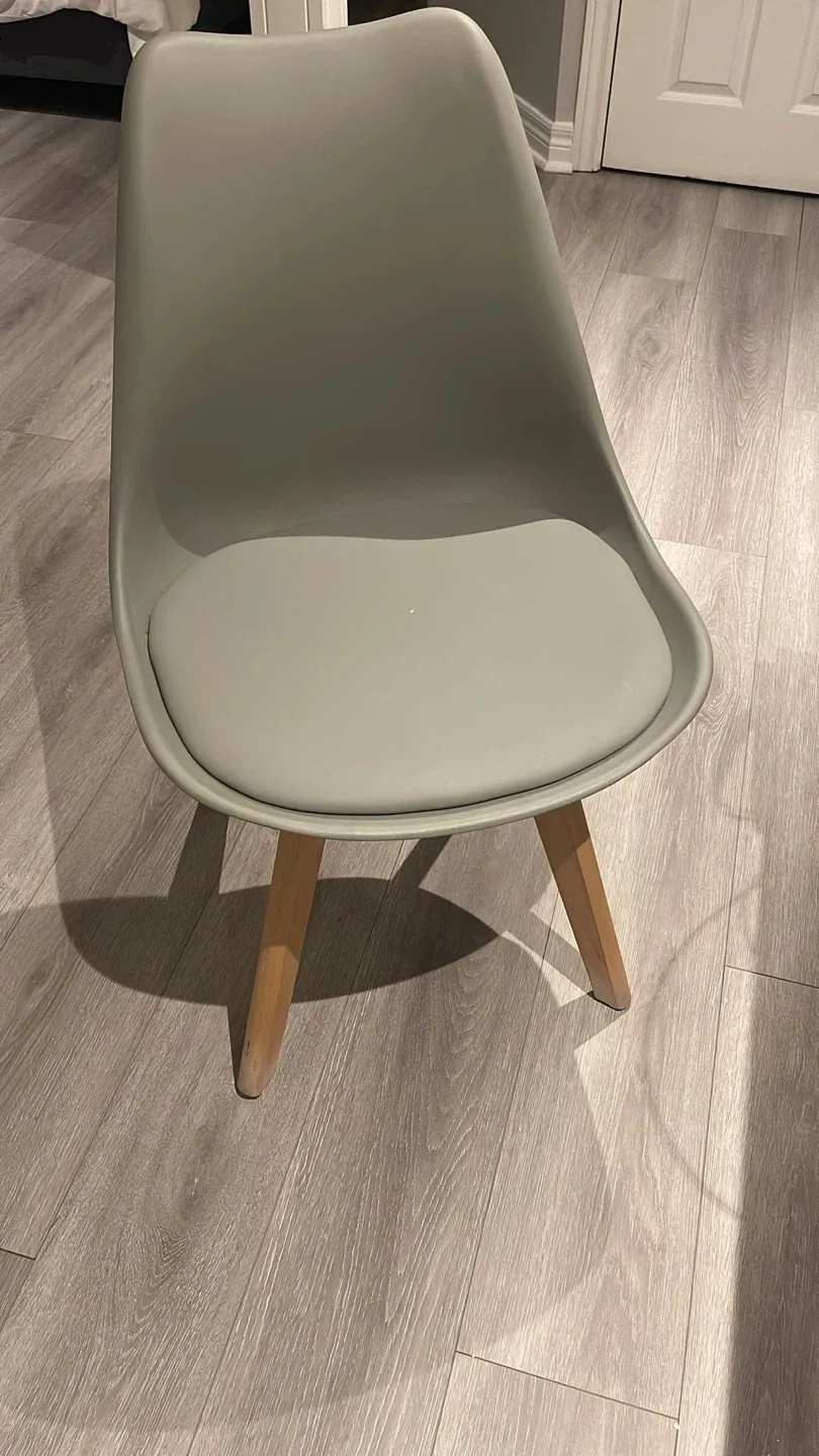 Grey Dining Chair with Wooden Legs 2