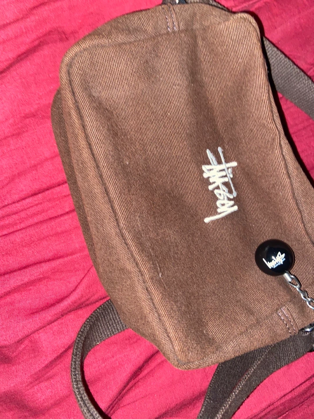 Stussy Brown Canvas Mini Bag - photo 2