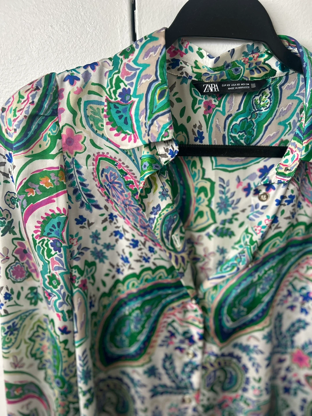Zara Paisley Print Button-Up Blouse - photo 2