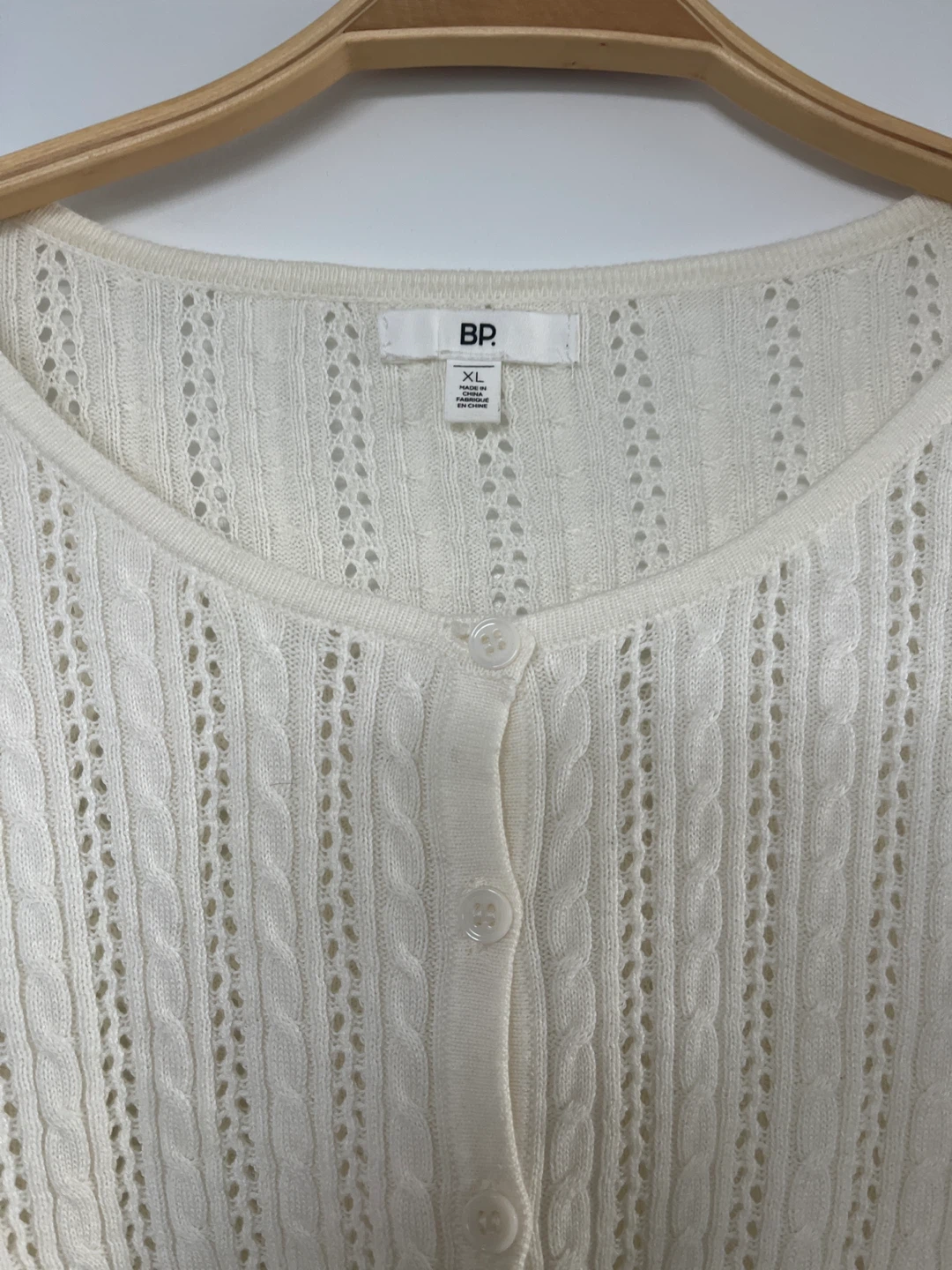 BP. Cream Cable Knit Button-Up Cardigan XL - photo 2